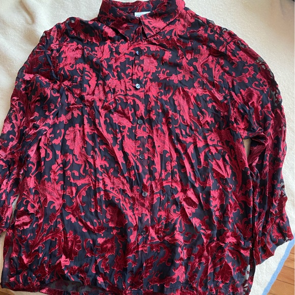 Chicos Paisley Sheer Blouse - Picture 1 of 7